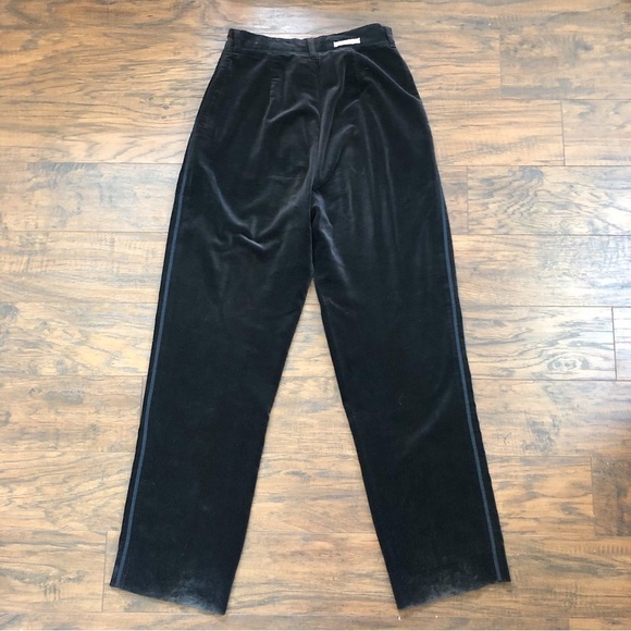 vintage • 90s Calvin Klein velvet pants trousers chocolate brown high waist - Picture 8 of 12